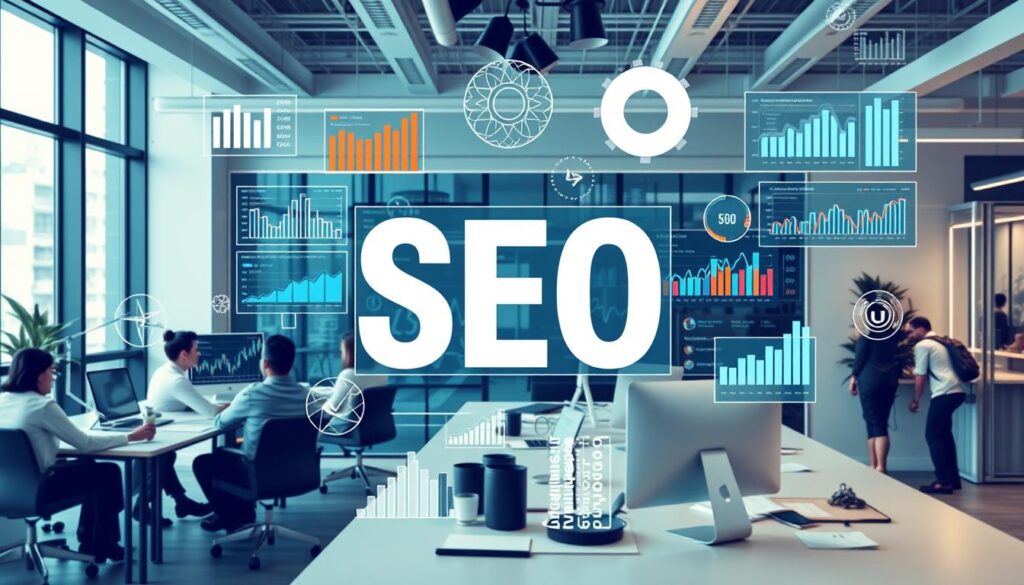 Generate an image of a data-driven SEO agency