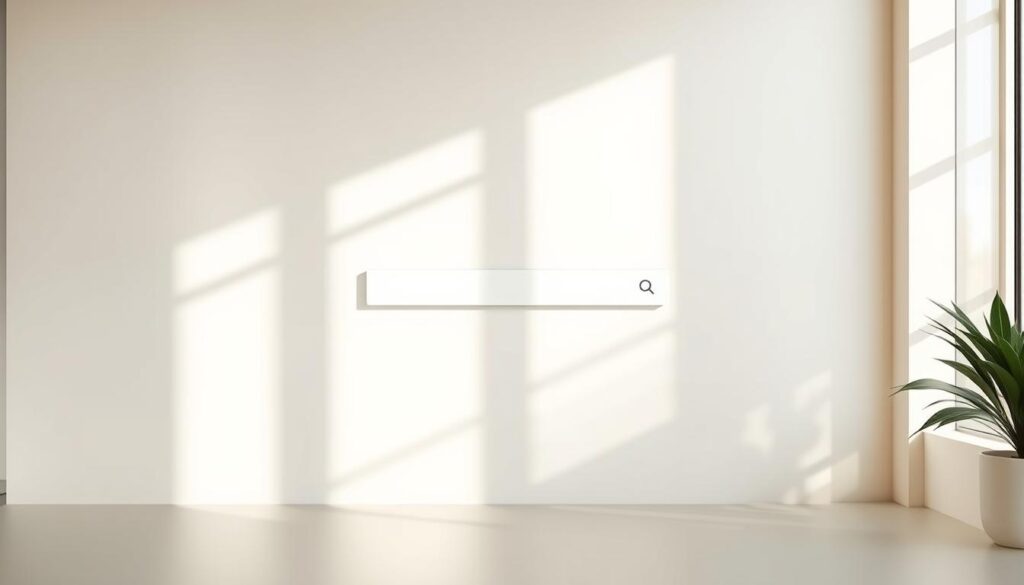 A beautifully designed default search engine interface, with a clean and minimalist layout. The page features a prominent search bar in the center, surrounded by a simple, elegant background. The search bar is inviting, with a subtle shadow effect that gives it depth. The overall color palette is muted and calming, with shades of white, gray, and soft blues. The interface is responsive and optimized for various device sizes, ensuring a seamless user experience across desktops, tablets, and mobile phones. The scene is illuminated by warm, natural lighting, creating a pleasant and professional atmosphere.